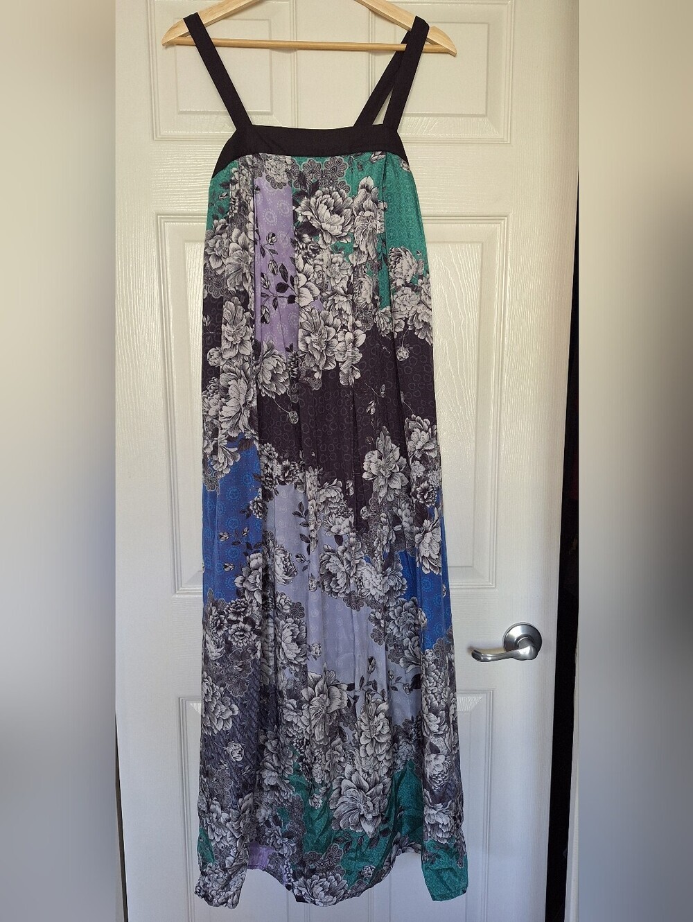 NWT Anthropologie Atsu Printed Maxi Dress Floral Purple Blue Boho XXS $220